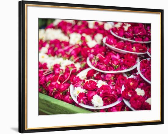 Flowers for offering at a Hindu temple, New Delhi, India, Asia-Matthew Williams-Ellis-Framed Photographic Print