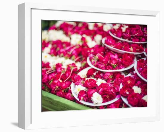 Flowers for offering at a Hindu temple, New Delhi, India, Asia-Matthew Williams-Ellis-Framed Photographic Print