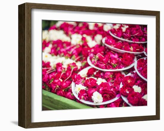 Flowers for offering at a Hindu temple, New Delhi, India, Asia-Matthew Williams-Ellis-Framed Photographic Print