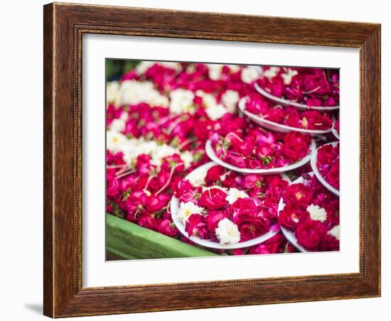 Flowers for offering at a Hindu temple, New Delhi, India, Asia-Matthew Williams-Ellis-Framed Photographic Print