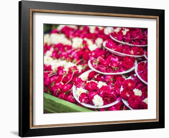 Flowers for offering at a Hindu temple, New Delhi, India, Asia-Matthew Williams-Ellis-Framed Photographic Print