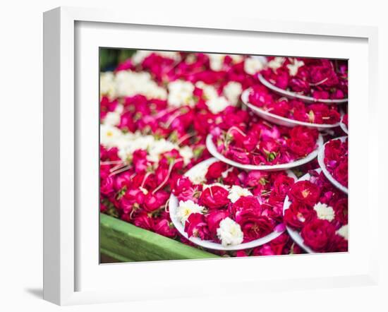 Flowers for offering at a Hindu temple, New Delhi, India, Asia-Matthew Williams-Ellis-Framed Photographic Print