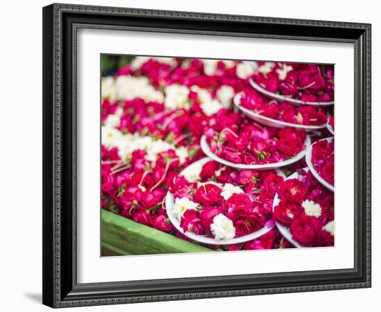 Flowers for offering at a Hindu temple, New Delhi, India, Asia-Matthew Williams-Ellis-Framed Photographic Print