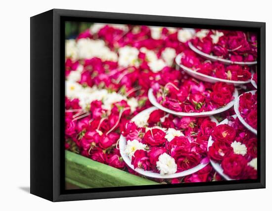 Flowers for offering at a Hindu temple, New Delhi, India, Asia-Matthew Williams-Ellis-Framed Premier Image Canvas