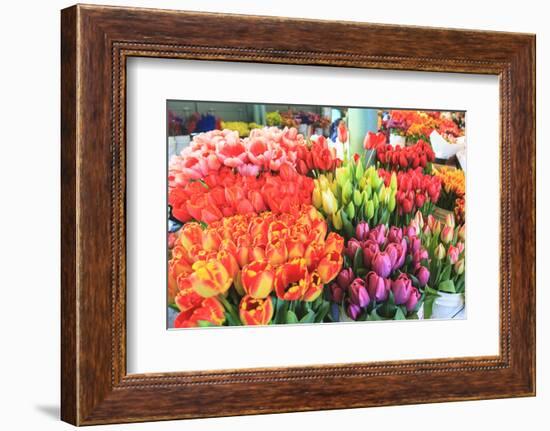 Flowers for sale at Pike Place Market in late spring, Seattle, Washington State, USA-Stuart Westmorland-Framed Photographic Print