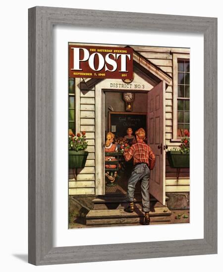 "Flowers for Teacher," Saturday Evening Post Cover, September 7, 1946-Stevan Dohanos-Framed Giclee Print