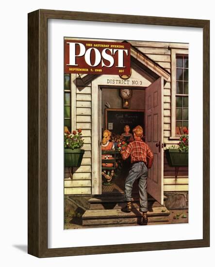 "Flowers for Teacher," Saturday Evening Post Cover, September 7, 1946-Stevan Dohanos-Framed Giclee Print