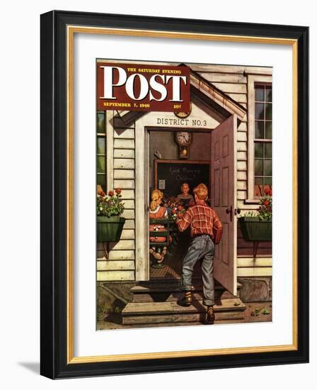 "Flowers for Teacher," Saturday Evening Post Cover, September 7, 1946-Stevan Dohanos-Framed Giclee Print