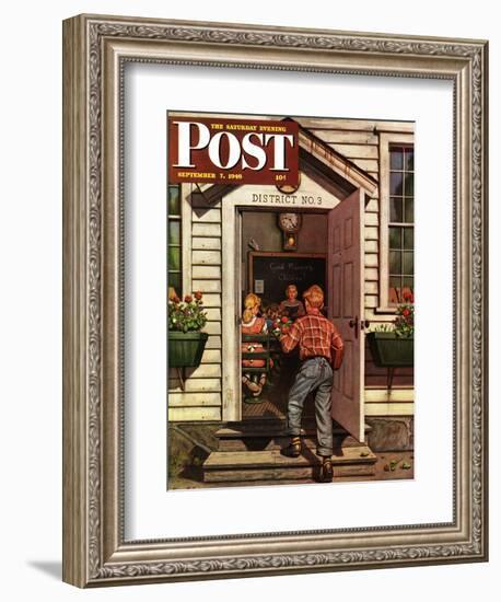 "Flowers for Teacher," Saturday Evening Post Cover, September 7, 1946-Stevan Dohanos-Framed Giclee Print