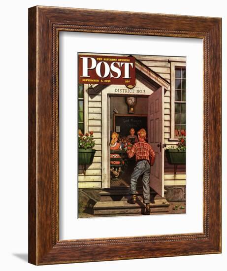 "Flowers for Teacher," Saturday Evening Post Cover, September 7, 1946-Stevan Dohanos-Framed Giclee Print