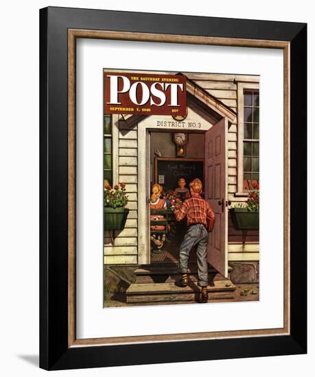 "Flowers for Teacher," Saturday Evening Post Cover, September 7, 1946-Stevan Dohanos-Framed Giclee Print