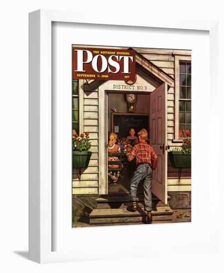 "Flowers for Teacher," Saturday Evening Post Cover, September 7, 1946-Stevan Dohanos-Framed Giclee Print