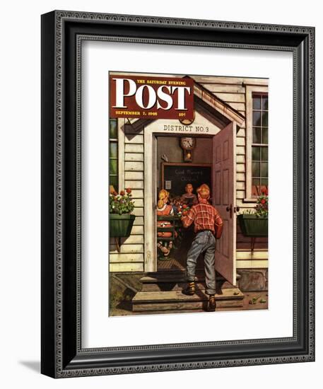 "Flowers for Teacher," Saturday Evening Post Cover, September 7, 1946-Stevan Dohanos-Framed Giclee Print