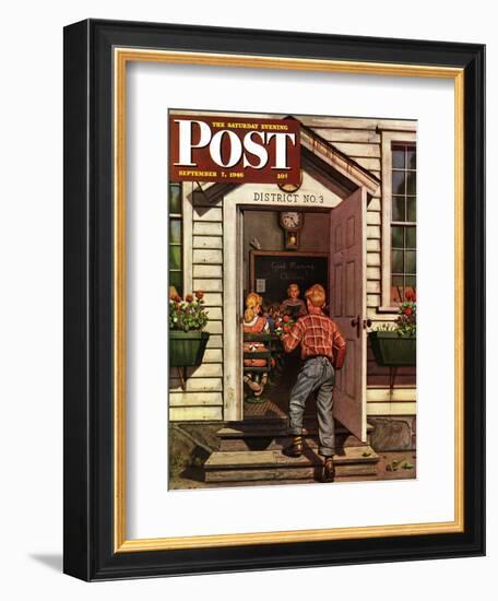 "Flowers for Teacher," Saturday Evening Post Cover, September 7, 1946-Stevan Dohanos-Framed Giclee Print