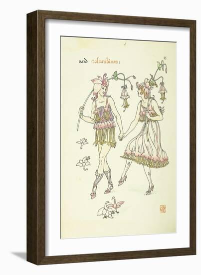 Flowers from Shakespeare's Garden: Columbines, 1906-Walter Crane-Framed Giclee Print