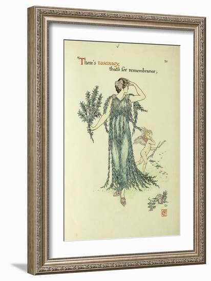 Flowers from Shakespeare's Garden: Rosemary-Walter Crane-Framed Giclee Print