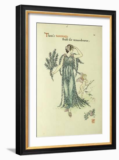 Flowers from Shakespeare's Garden: Rosemary-Walter Crane-Framed Giclee Print