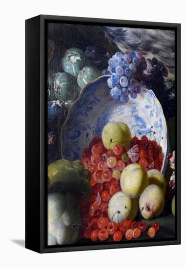 Flowers, Fruits, Birds, 17Th Century (Oil on Canvas)-Abraham Brueghel-Framed Premier Image Canvas