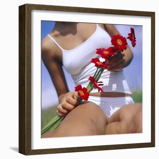 Flowers Held by a Woman-Cristina-Framed Premium Photographic Print