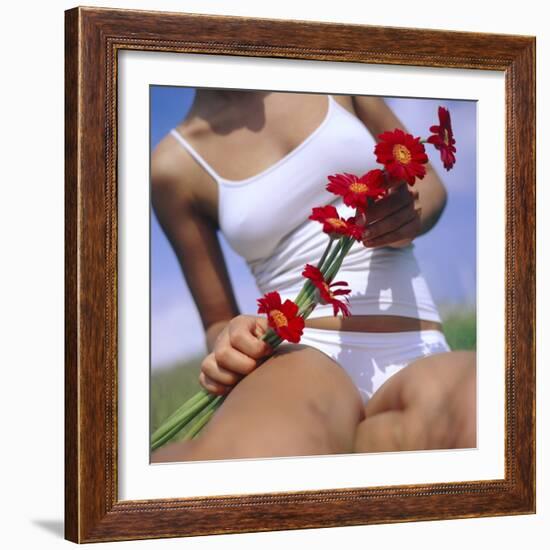 Flowers Held by a Woman-Cristina-Framed Premium Photographic Print