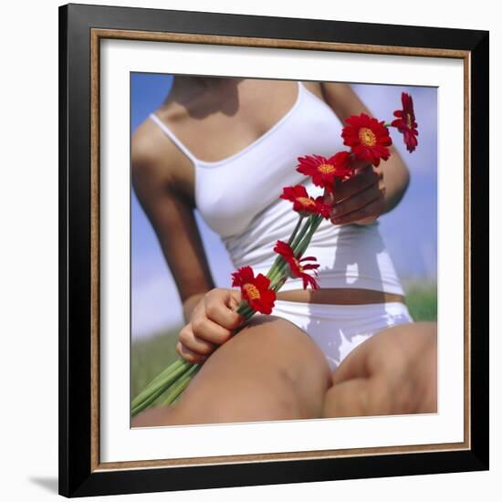 Flowers Held by a Woman-Cristina-Framed Premium Photographic Print