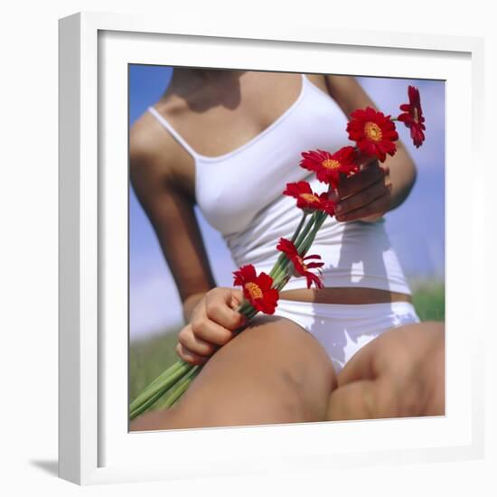 Flowers Held by a Woman-Cristina-Framed Premium Photographic Print