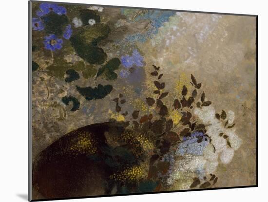 Flowers in a Black Vase, C.1909-10 (Pastel on Paper)-Odilon Redon-Mounted Giclee Print