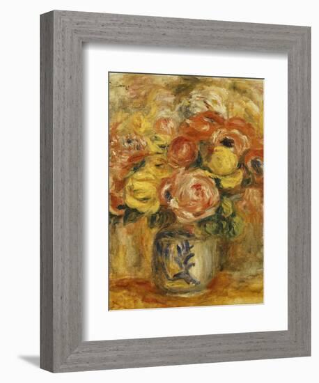 Flowers in a Blue and White Vase; Fleurs Dans Un Vase Bleu et Blanc, 1915-Pierre-Auguste Renoir-Framed Giclee Print