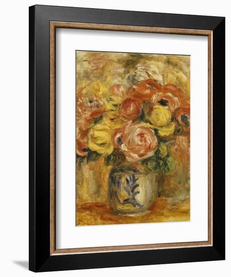 Flowers in a Blue and White Vase; Fleurs Dans Un Vase Bleu et Blanc, 1915-Pierre-Auguste Renoir-Framed Giclee Print