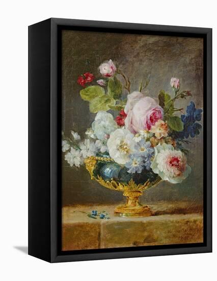 Flowers in a Blue Vase, 1782-Anne Vallayer-coster-Framed Premier Image Canvas