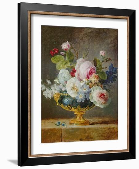 Flowers in a Blue Vase, 1782-Anne Vallayer-coster-Framed Giclee Print