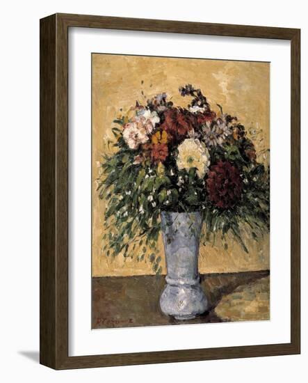 Flowers in a Blue Vase, 1873-1875-Paul Cézanne-Framed Giclee Print