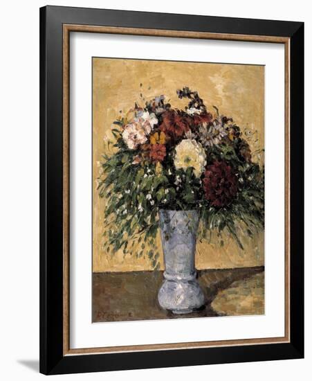 Flowers in a Blue Vase, 1873-1875-Paul Cézanne-Framed Giclee Print