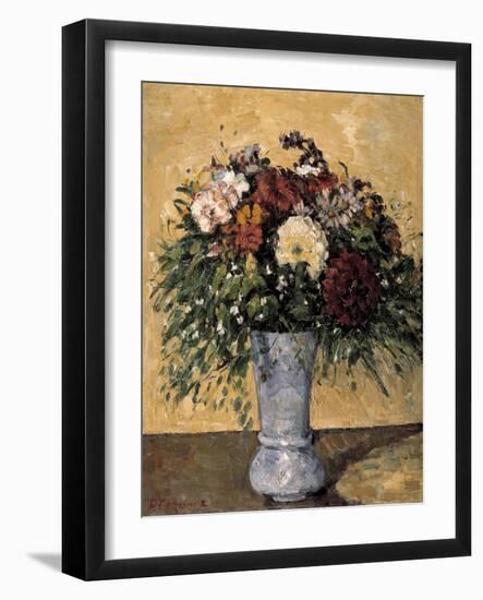 Flowers in a Blue Vase, 1873-1875-Paul Cézanne-Framed Giclee Print