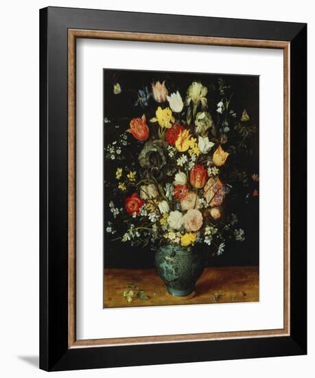 Flowers in a Blue Vase, about 1608-Jan Brueghel the Elder-Framed Giclee Print