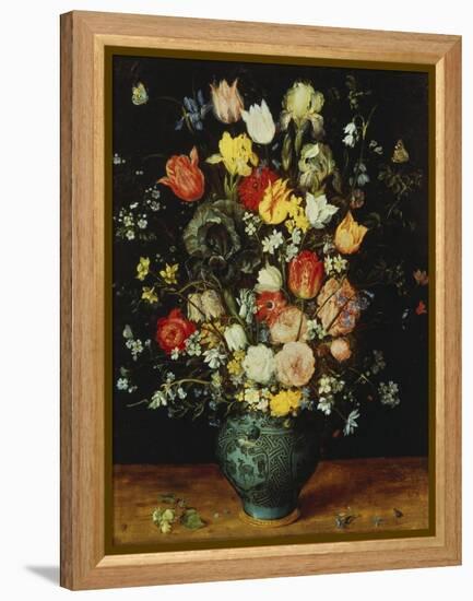 Flowers in a Blue Vase, about 1608-Jan Brueghel the Elder-Framed Premier Image Canvas