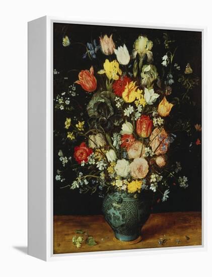 Flowers in a Blue Vase, about 1608-Jan Brueghel the Elder-Framed Premier Image Canvas