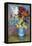 Flowers in a Blue Vase by Van Gogh-Vincent van Gogh-Framed Stretched Canvas