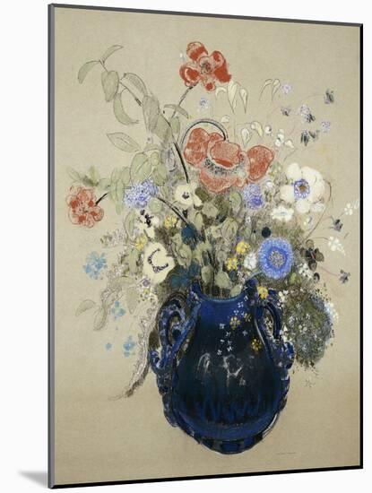 Flowers in a Blue Vase, C. 1905-08-Odilon Redon-Mounted Giclee Print