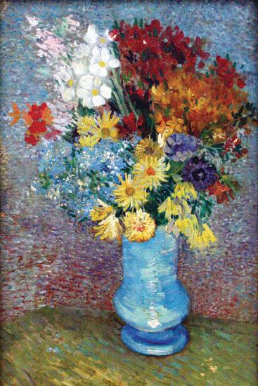 Flowers In A Blue Vase Art Print Vincent Van Gogh Art Com