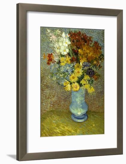 Flowers in a Blue Vase-Vincent van Gogh-Framed Giclee Print