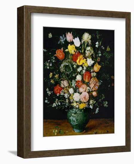 Flowers in a Blue Vase-Jan Brueghel the Elder-Framed Giclee Print