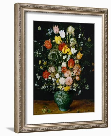 Flowers in a Blue Vase-Jan Brueghel the Elder-Framed Giclee Print