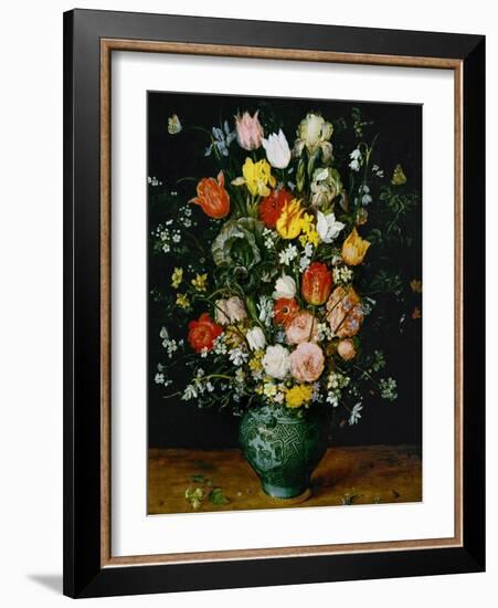 Flowers in a Blue Vase-Jan Brueghel the Elder-Framed Giclee Print