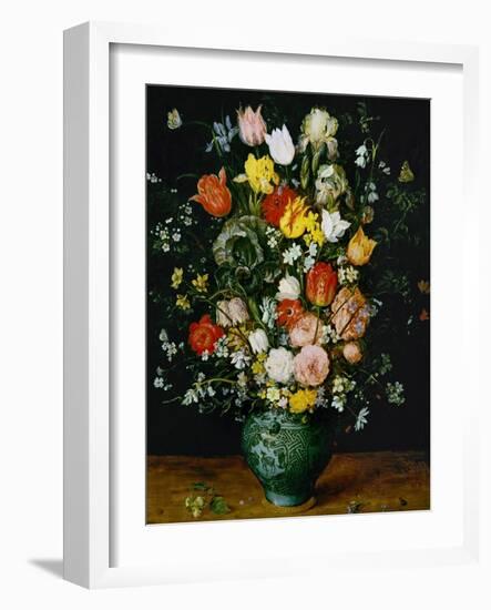 Flowers in a Blue Vase-Jan Brueghel the Elder-Framed Giclee Print