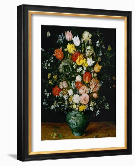 Flowers in a Blue Vase-Jan Brueghel the Elder-Framed Giclee Print