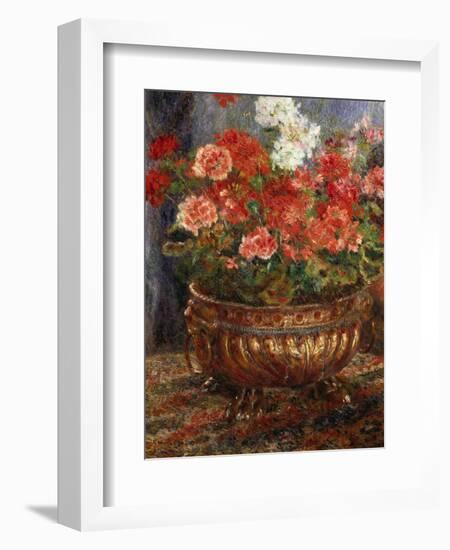 Flowers in a Brazen Vessel, 1880-Pierre-Auguste Renoir-Framed Giclee Print