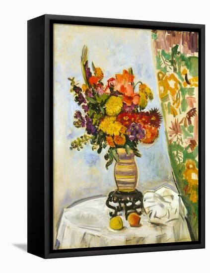 Flowers in a Chinese Vase (Oil on Canvas)-George Leslie Hunter-Framed Premier Image Canvas