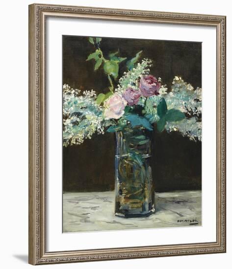 Flowers in a Crystal Vase, c.1882-Edouard Manet-Framed Premium Giclee Print