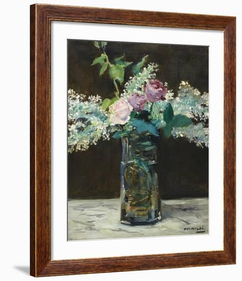 Flowers in a Crystal Vase, c.1882-Edouard Manet-Framed Premium Giclee Print